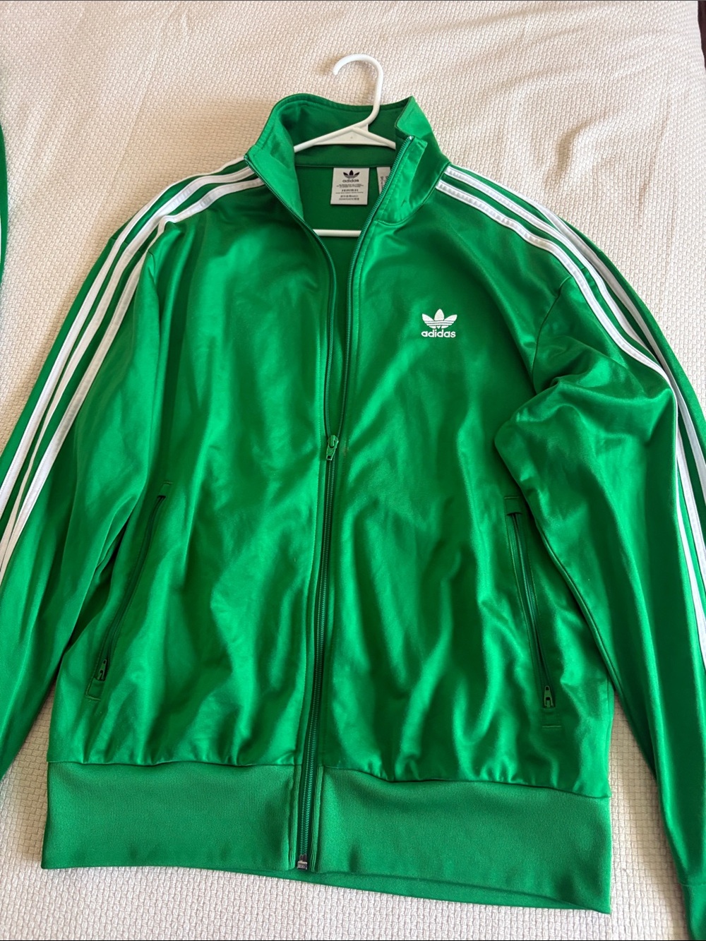 adidas Green Men Track Jacket & Joggers with White Stripes - Picture 2 of 10